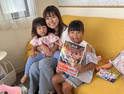 ８月２日花火パーティー今年も家族で参加